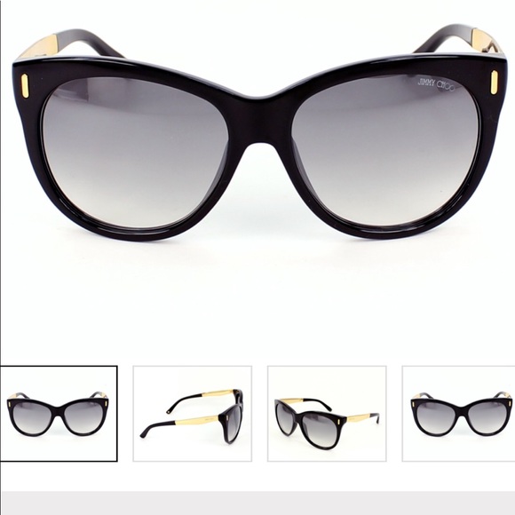 Jimmy Choo Sunglasses **Ally** Black and Gold - Picture 1 of 8